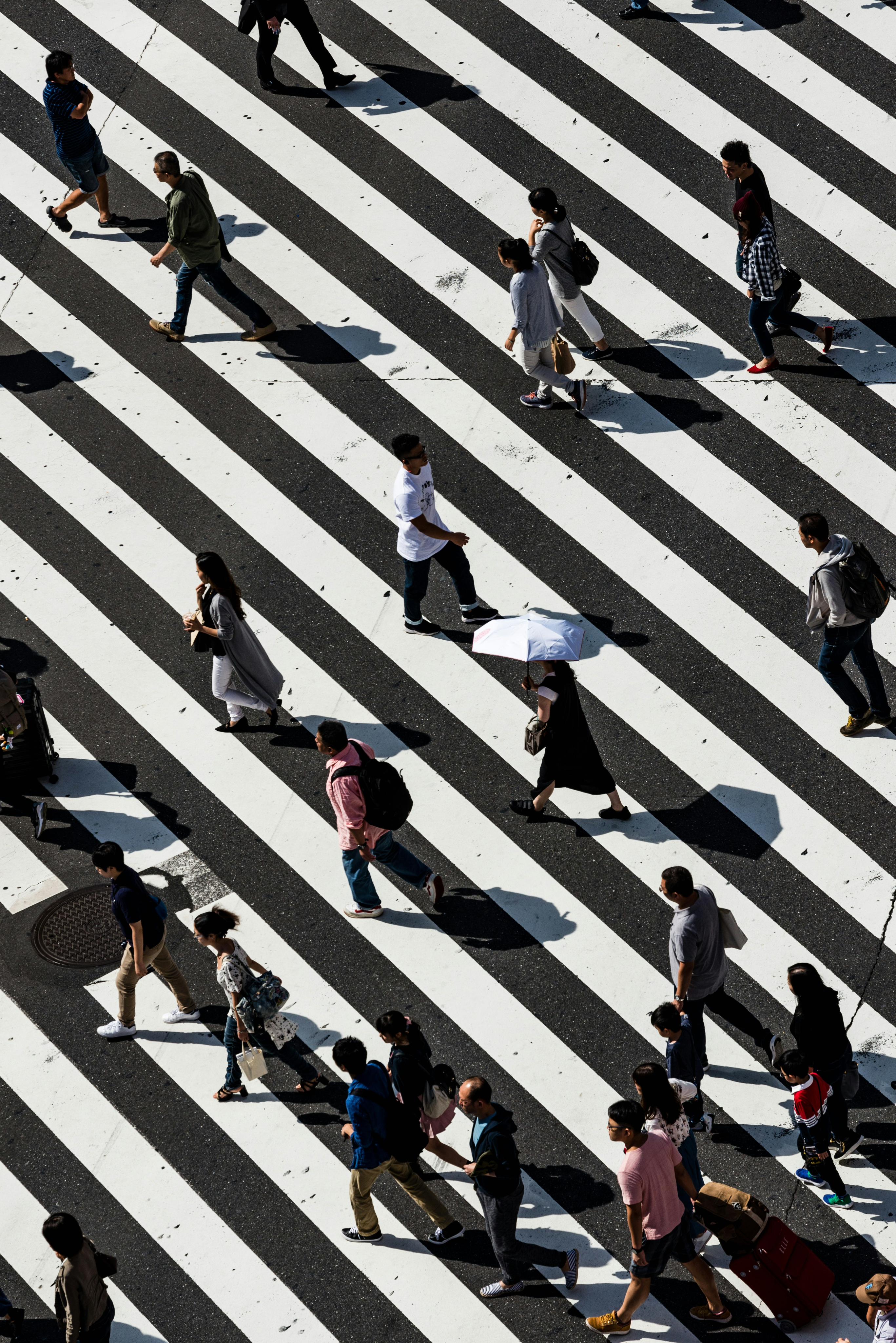 People walking on crosswalk